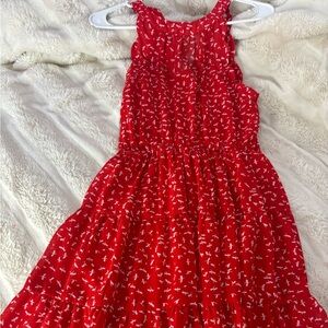 Red Floral Kids Casual Dress